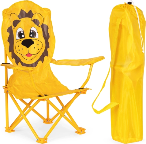 Silla de camping infantil plegable Lion con bolsa de transporte