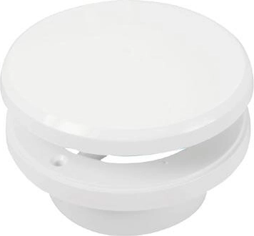 Válvula de ventilación de disco con regulación, diámetro 100 mm, plástico blanco
