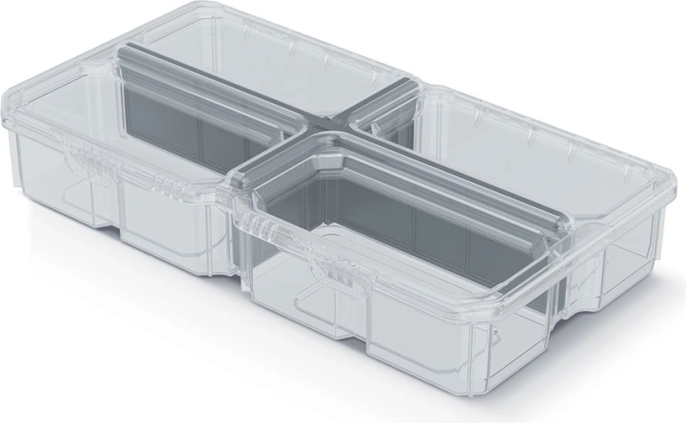 Organizador de plástico con tapa transparente MSX BOX, 28,5 × 15,8 × 5,7 cm