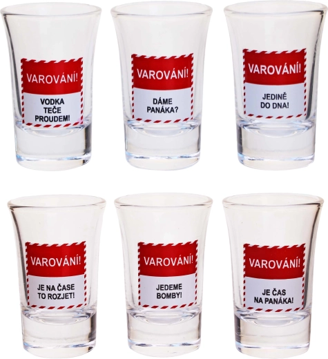 Set de regalo de vasos de chupito TORO advertencias 6×40 ml