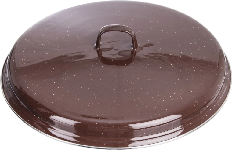 Tapa esmaltada Brown con borde 37,5 cm