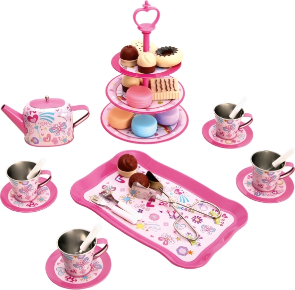 Set de té infantil con expositor para dulces Bino
