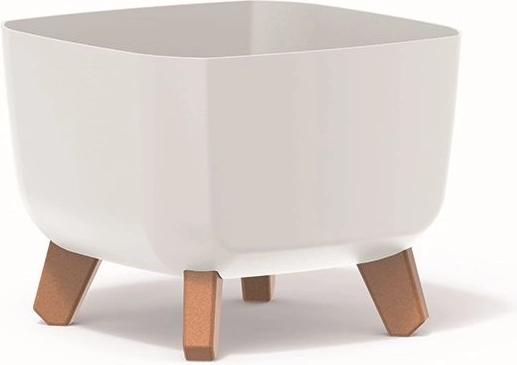 Maceta con patas Gracia Square 39 cm – blanca