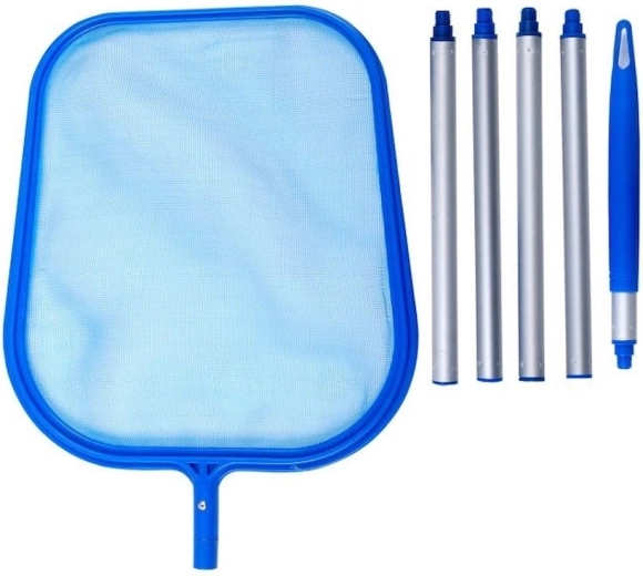 Red de superficie plegable para piscina con pértiga de aluminio