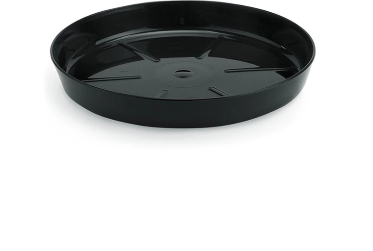 Plato bajo maceta Lamela negro 12,6 cm