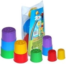 Pirámide Torre del Arcoíris 42 cm – set de 10 vasitos