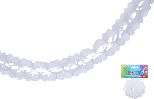 Guirnalda blanca de papel 3,6 m