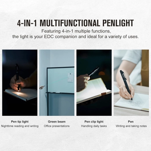Olight O'Pen Glow bolígrafo EDC 4 en 1 con luz LED y láser verde