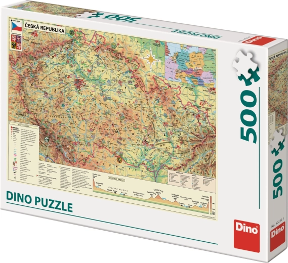 Puzzle Dino Mapa de la República Checa 500 piezas