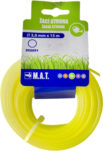 Hilo de corte 3,0 mm redondo, 15 m, nailon, amarillo