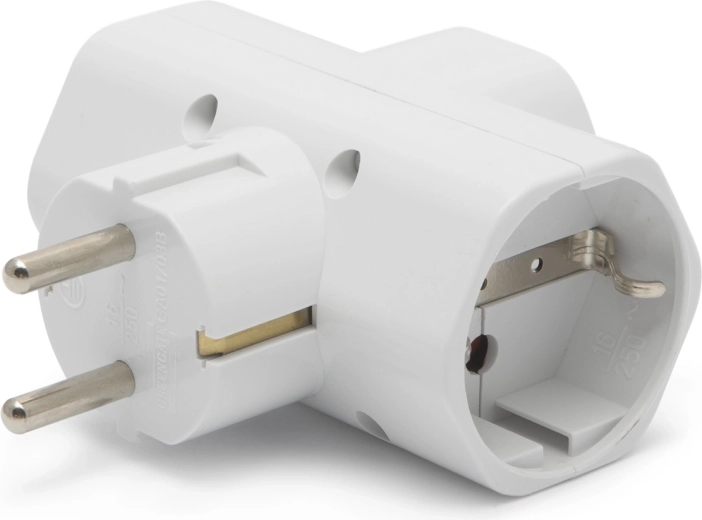Adaptador en T con 3 tomas Schuko