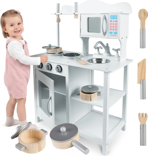 Cocina infantil de madera Ricokids blanca