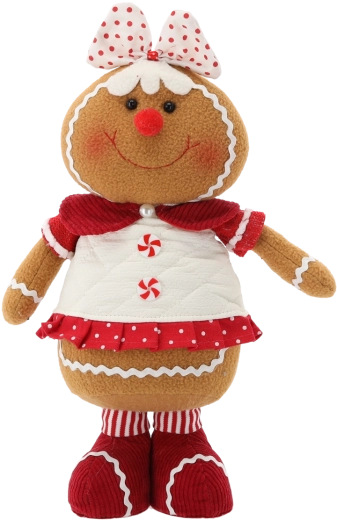 Figura decorativa navideña: niña de pan de jengibre con vestido