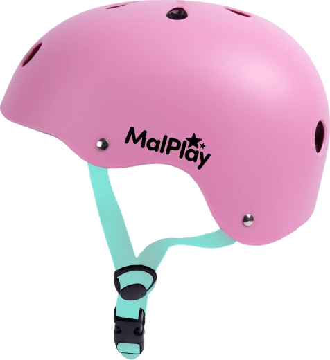 casco de ciclismo infantil SafeKiddo rosa‑turquesa (S 48–54 cm)