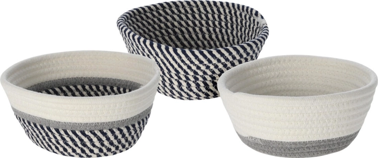 Cesta redonda cónica de algodón 18 cm – mix de colores y decoraciones