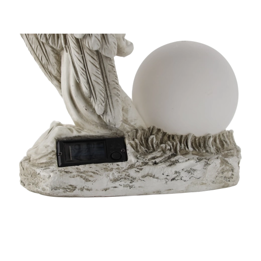 Figura decorativa LED de ángel con esfera iluminada