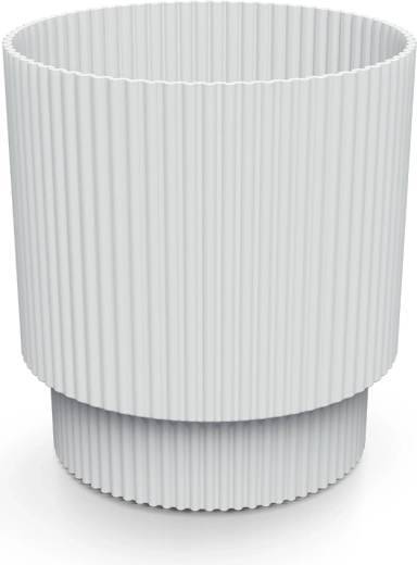 Maceta de plástico Milly 19,5 cm blanca – cubremaceta moderno acanalado para plantas