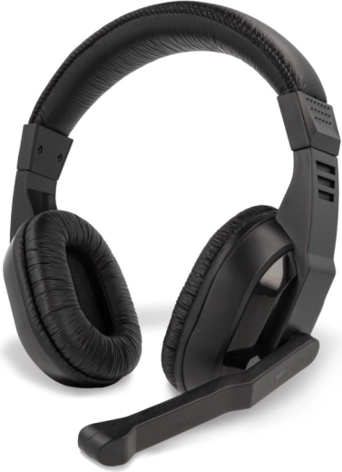 Setty auriculares con cable de diadema con micrófono, 150 cm, jack de 3,5 mm, negro