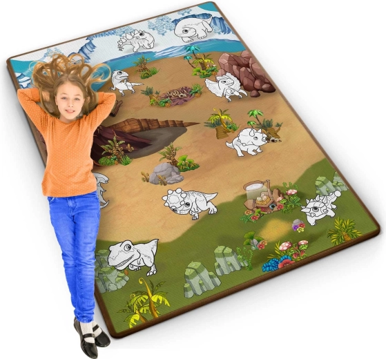 Alfombrilla enrollable para colorear de espuma RICOKIDS 120 × 92 cm con rotuladores