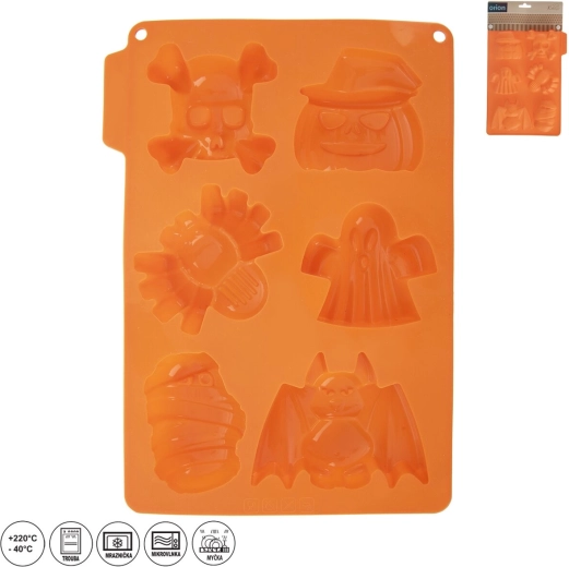 Molde de silicona Halloween mix 6 naranja
