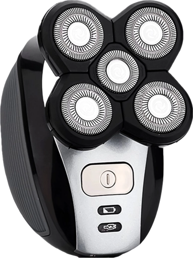 Afeitadora eléctrica masculina con cinco cabezales rotativos