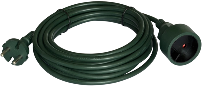 Cable alargador de interior de 10 m, 1 toma, verde