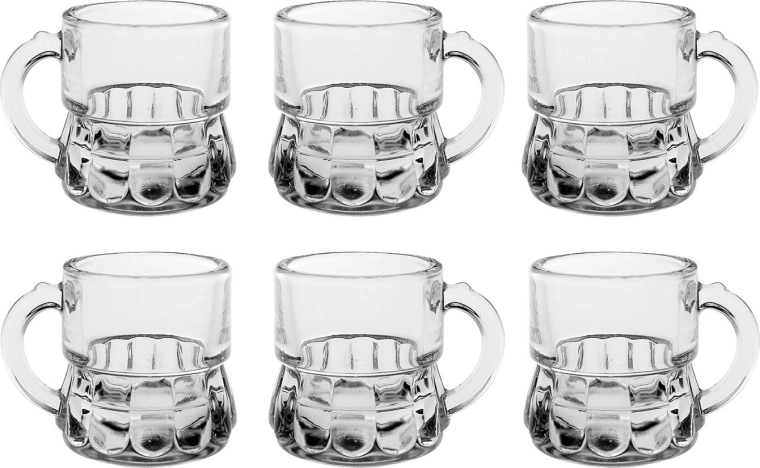 Vaso de chupito de vidrio con asa 25 ml SEVILLA, set de 6 uds
