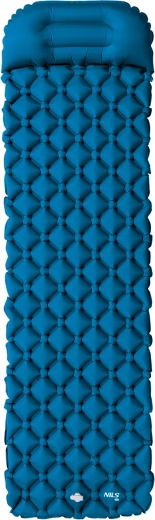colchoneta turística inflable con almohada NILS Camp azul