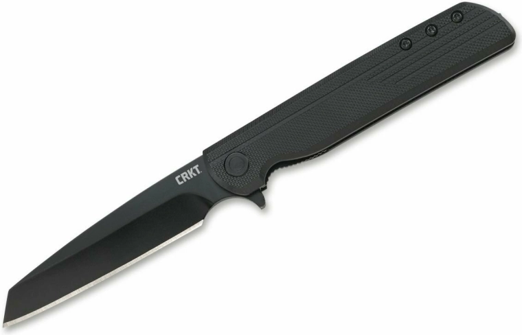 Navaja plegable de bolsillo CRKT LCK+ Blackout con apertura asistida 8,2 cm