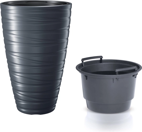 Macetero alto con inserto MAZE 37,5 cm – antracita