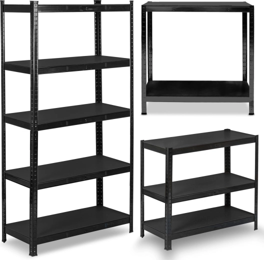 Estantería metálica de almacenaje 180 × 90 × 40 cm negra Humbers