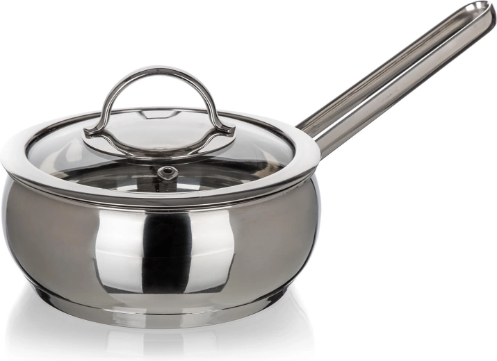 Cazo de acero inoxidable con tapa de vidrio 0,95 l, 14 cm PICCOLO Belly