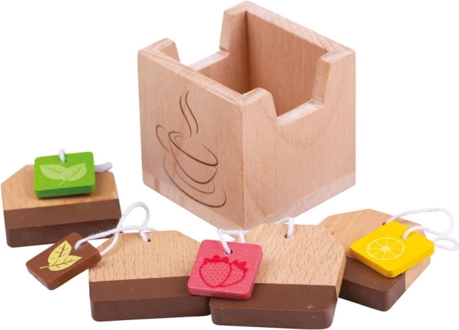 Bolsitas de té de madera BIGJIGS TOYS para cocina infantil