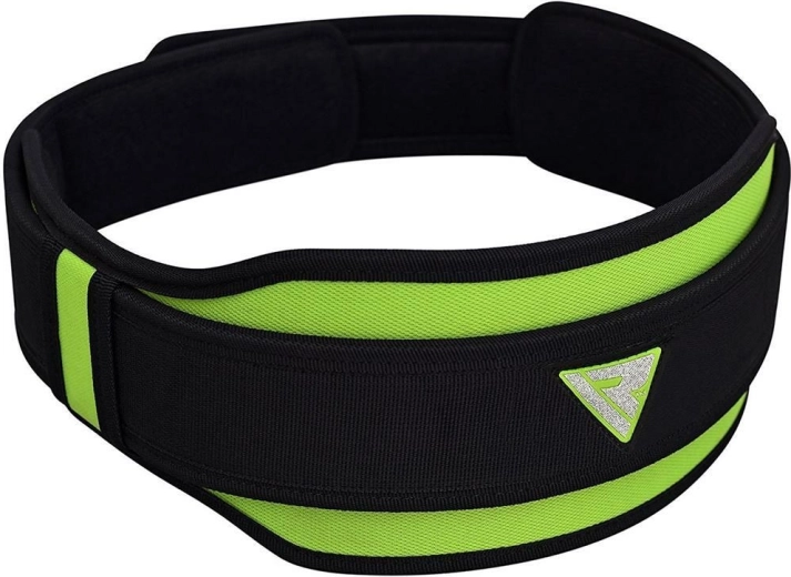 Cinturón de levantamiento RDX de neopreno Double Belt verde, talla L