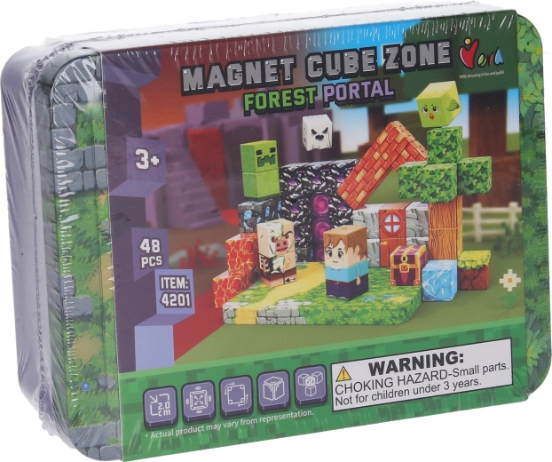 Juego de construcción Magnet cube zone forest portal (48 piezas)