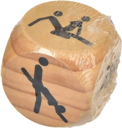 Dado de madera para parejas Kamasutra 6 × 6 cm