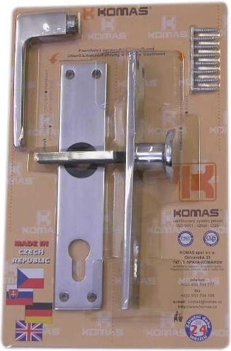 Manilla de puerta con pomo para bombín, aluminio