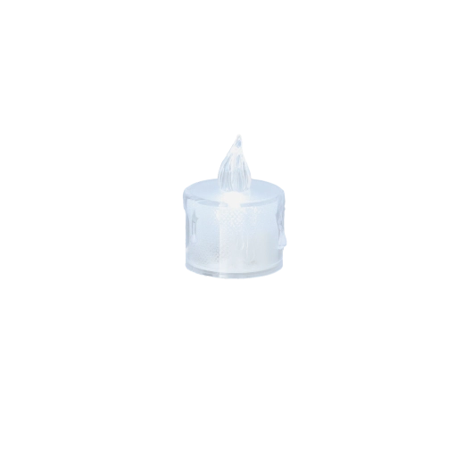 Vela de té LED semitransparente 3,5 × 4,5 cm – blanco cálido