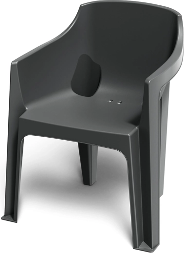 Silla de jardín con reposabrazos Turino – color carbón