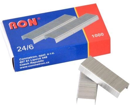 Grapas de oficina 24/6, alambre galvanizado (1000 uds.)