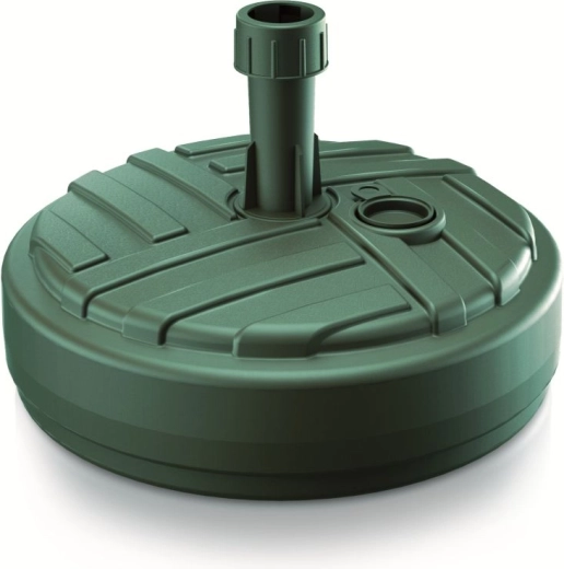 Base para sombrilla de 39 cm – soporte de plástico verde con opción de relleno