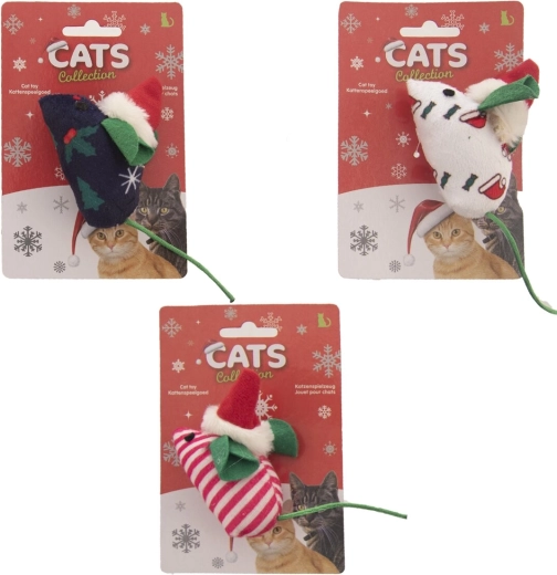 Juguete navideño para gatos ratón (3 variantes)
