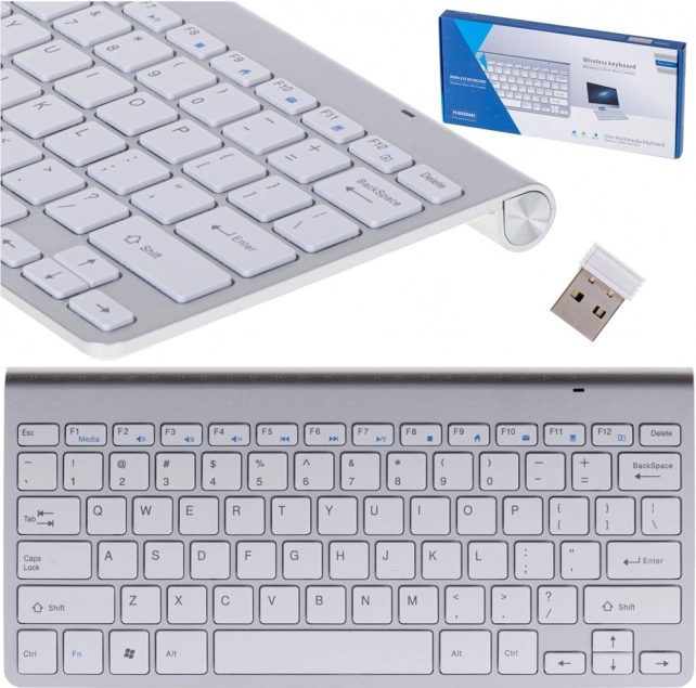 Teclado inalámbrico para Smart TV, plateado
