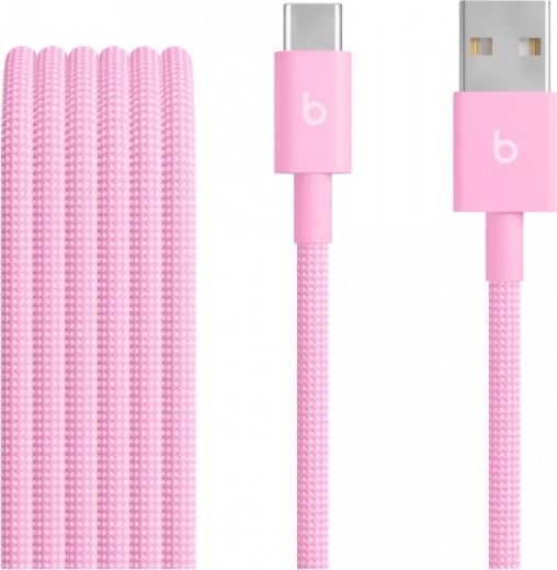 Cable trenzado Beats USB-A a USB-C de 1,5 m – rosa turbo