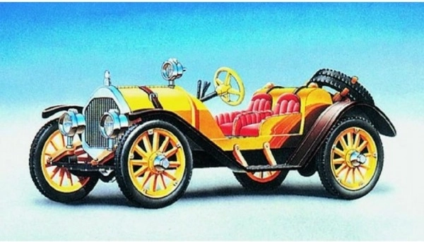 Modelo de coche Mercer Raceabout 1912 en caja