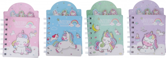 Bloc de notas con motivo de unicornio