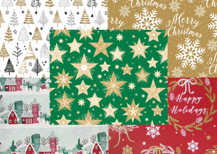 Papel de regalo navideño BVE Classic 0,7 × 10 m – surtido
