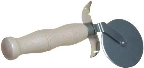 Cortador de pizza de acero inoxidable con mango de madera 6 cm