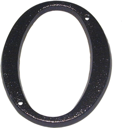 Número de casa 0 marrón, aleación de zinc, altura 117 mm