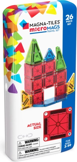 Magna-tiles juego de construcción magnético micromags set de viaje de 26 piezas